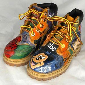 Customized Boy's Toddler Timberland Boots Size 8